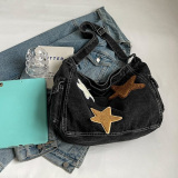 Casual The Stars Print Sports Denim Crossbody Minimalist Canvas Hobo Bag