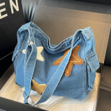 Casual The Stars Print Sports Denim Crossbody Minimalist Canvas Hobo Bag