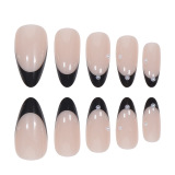 Casual Daily Bow Decor Press on Nails Tips French Short False Nails With Chic Elegance Full Cover False Nails