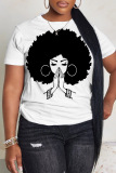Casual Figure Print O Neck Short Sleeve Oversized Loose Fit T Shirt