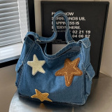 Casual The Stars Print Sports Denim Crossbody Minimalist Canvas Hobo Bag