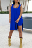 Casual Square Neck Sleeveless High Slit Tank Tops And Shorts Two Pieces Shorts Sets