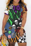 Casual Graphics Print Basic O Neck Short Sleeve Oversize T-shirt And Shorts Two Pieces Shorts Sets
