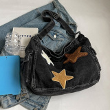 Casual The Stars Print Sports Denim Crossbody Minimalist Canvas Hobo Bag