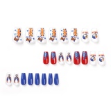 Casual Press on Nails Short Coffin Fake Nails Eagle Star Glue on Nails For Independence Day