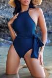 Sexy Backless Lace Up With Bow One Pieces Siwmsuit Beach Vacation Swimwears (With Paddings)