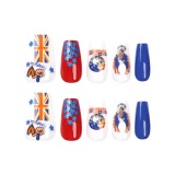 Casual Press on Nails Short Coffin Fake Nails Eagle Star Glue on Nails For Independence Day