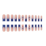 Casual Heart Shaped Square Head False Nails Shimmer French Design Jelly Gel Press On Nails Nail