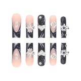 Casual The stars Heart Shaped Diamond Decor Press on Nails Long Square Head Fake Nails