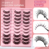 Casual Rhinestone Decor Curly Thick Simulation Natural False Eyelashes