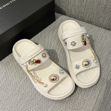 Casual Daily Rhinestone Decor Summer Beach Open Toe Slide Sandals Shoes