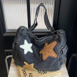 Casual The Stars Print Sports Denim Crossbody Minimalist Canvas Hobo Bag