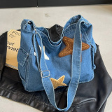 Casual The Stars Print Sports Denim Crossbody Minimalist Canvas Hobo Bag