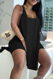 Casual Square Neck Sleeveless High Slit Tank Tops And Shorts Two Pieces Shorts Sets