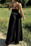 Sexy Backless Sleeveless Spaghetti Strap Vacation Cami Wide Leg Jumpsuits