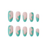 Casual Daily Ripple Press on Nude Glue on Nails French Short Press on Nails Cute Almond False Nails