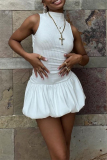 Casual Half A Turtleneck Sleeveless Bubble Hem Party Club Sweet Knitted Mini Dresses