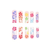 Casual Flowers Long Square Press On Nails Colorful Daisy Flower Fake Nails with French Design Full Cover Acrylic False