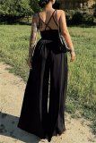Sexy Backless Sleeveless Spaghetti Strap Vacation Cami Wide Leg Jumpsuits