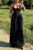 Sexy Backless Sleeveless Spaghetti Strap Vacation Cami Wide Leg Jumpsuits