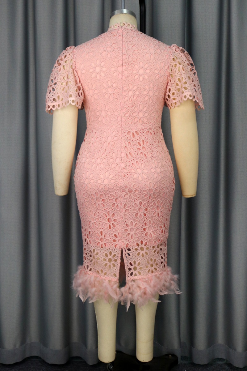 Wholesale Party Hubble-Bubble Sleeve Half A Turtleneck Feathers Hem ...