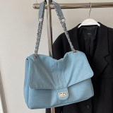Casual Denim Shoulder Chain Quilted Crossbody Bag Female Totes Large Canvas Vintage Big Handbag