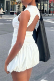 Casual Half A Turtleneck Sleeveless Bubble Hem Party Club Sweet Knitted Mini Dresses