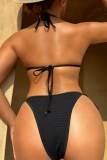 Sexy Backless Sleeveless Bra Tie Up Mini Shorts Bikini Sets Beach Vacation Swimwears (With Paddings)