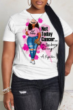 Casual Letter Figure Print O Neck Oversize T-Shirts