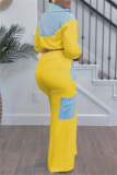 Casual Striped Print Pocket Lace Up Turndown Collar Long Sleeve Crop Shirt And Wide Leg Pants Vacation Two Pieces Trouser Sets