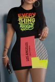 Casual Graphics Print O Neck Short Sleeve Bodycon Mini T-shirt Dresses