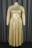 Sexy Backless Sleeveless Oblique Collar Cinch Waist Formal Party Evening Pleated Maxi Dress