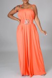 Casual Backless Spaghetti Strap Lace Up Halter Crossover Vacation Loose Wide Leg Jumpsuits