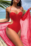 Sexy Lace Up Backless Cross Straps Halter One Piece Swimsuit With Beach Skirt Vacation Swimwear