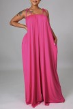 Casual Backless Spaghetti Strap Lace Up Halter Crossover Vacation Loose Wide Leg Jumpsuits