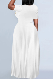 Casual Graphics Print O Neck Short Sleeve Floor Length Baggy Vacation Maxi T-shirt Dresses