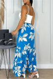 Casual Floral Print High Waist Ruffle Tiered Hem Vacation Maxi Skirts