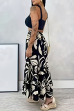 Casual Floral Print High Waist Ruffle Tiered Hem Vacation Maxi Skirts