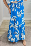 Casual Floral Print High Waist Ruffle Tiered Hem Vacation Maxi Skirts