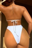 Sexy Chains Backless Belted One Pieces Beach Vacation Swimwears
