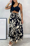 Casual Floral Print High Waist Ruffle Tiered Hem Vacation Maxi Skirts