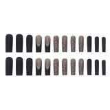 Casual Heart Shaped Long Square French Tip  Press On Nail Paste
