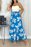 Casual Floral Print High Waist Ruffle Tiered Hem Vacation Maxi Skirts