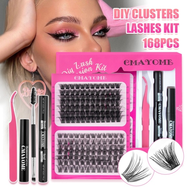 Casual Fluffy Lash Extension Kit DIY Eyelash Extension Kit Wispy Eyelash Clusters Fluffy Volume Lash