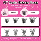 Casual Fluffy Lash Extension Kit DIY Eyelash Extension Kit Wispy Eyelash Clusters Fluffy Volume Lash