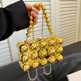 Casual Beaded Decor Chain Box Square Bag For Party Evening Crossbody Bags