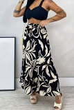 Casual Floral Print High Waist Ruffle Tiered Hem Vacation Maxi Skirts