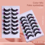 Casual Nightclub False Eyelashes Colored Fluffy Faux Mink Curly Crisscross Thick Multilayer False Lashes