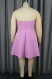 Sexy Bow Decor Backless Strapless Formal Party Evening A Line Tube Mini Dresses