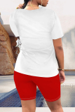 Casual Figure Print O Neck Short Sleeve Oversize Shorts and T Shirt Set Two Pieces Short Matching Sets